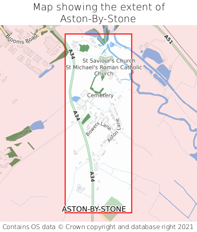 Map showing extent of Aston-By-Stone as bounding box
