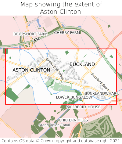 Map showing extent of Aston Clinton as bounding box