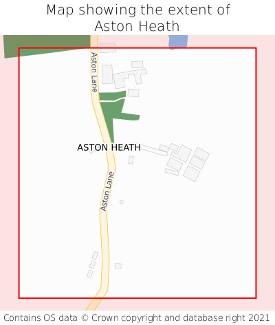 Map showing extent of Aston Heath as bounding box