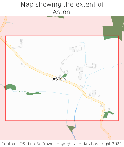 Map showing extent of Aston as bounding box