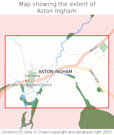 Map showing extent of Aston Ingham as bounding box