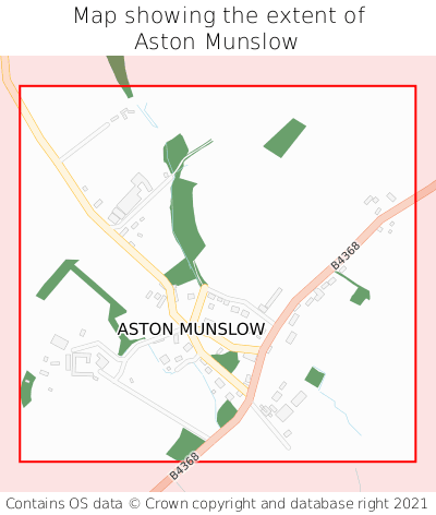 Map showing extent of Aston Munslow as bounding box