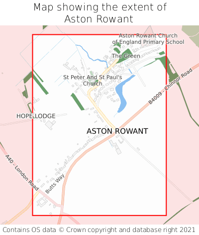 Map showing extent of Aston Rowant as bounding box