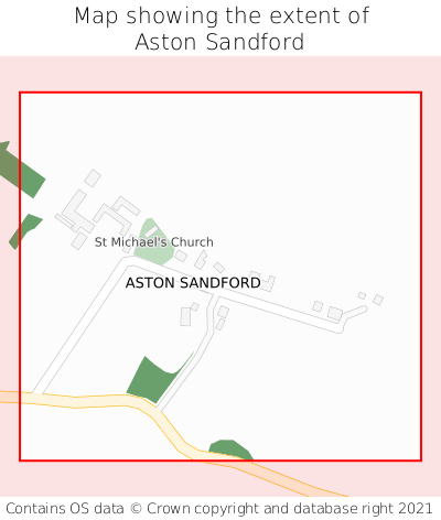 Map showing extent of Aston Sandford as bounding box