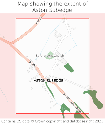 Map showing extent of Aston Subedge as bounding box