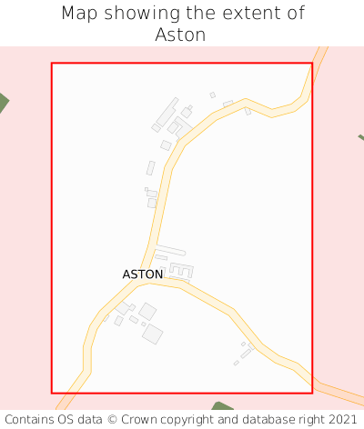 Map showing extent of Aston as bounding box