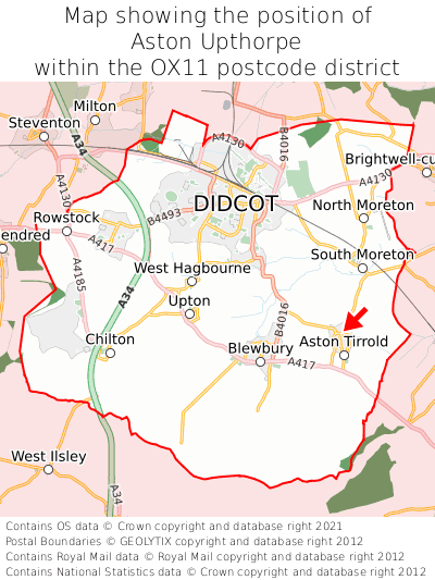Map showing location of Aston Upthorpe within OX11