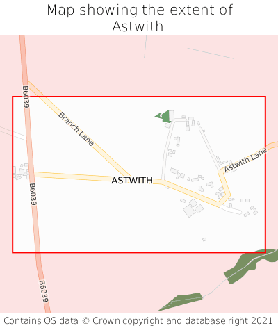 Map showing extent of Astwith as bounding box