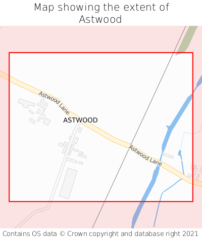Map showing extent of Astwood as bounding box
