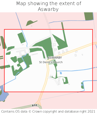 Map showing extent of Aswarby as bounding box