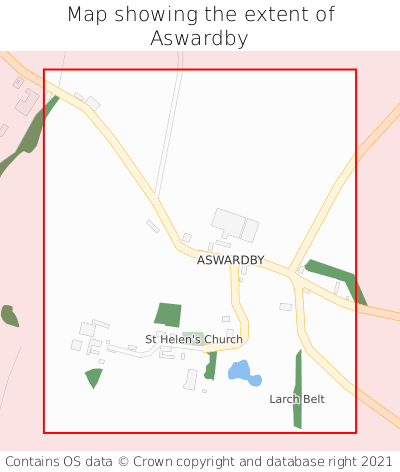 Map showing extent of Aswardby as bounding box