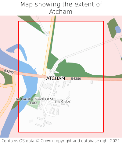 Map showing extent of Atcham as bounding box
