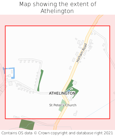 Map showing extent of Athelington as bounding box