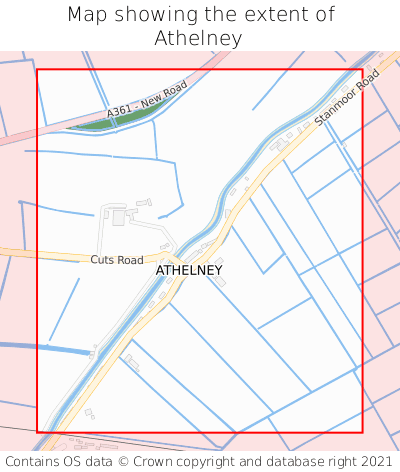 Map showing extent of Athelney as bounding box