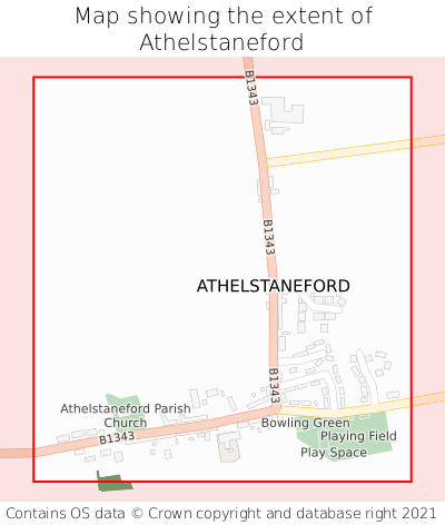 Map showing extent of Athelstaneford as bounding box