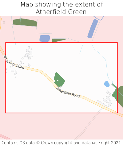 Map showing extent of Atherfield Green as bounding box