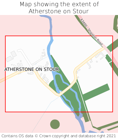 Map showing extent of Atherstone on Stour as bounding box