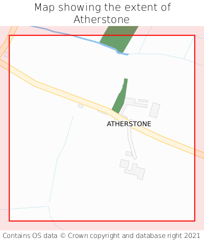 Map showing extent of Atherstone as bounding box
