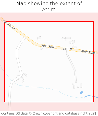 Map showing extent of Atrim as bounding box