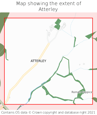 Map showing extent of Atterley as bounding box