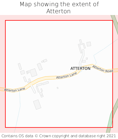 Map showing extent of Atterton as bounding box