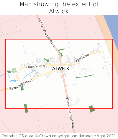 Map showing extent of Atwick as bounding box