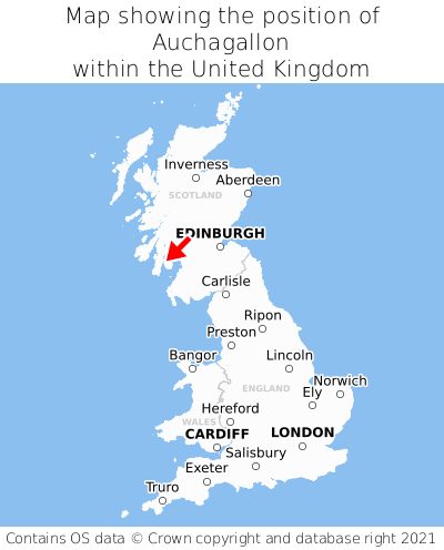 Map showing location of Auchagallon within the UK