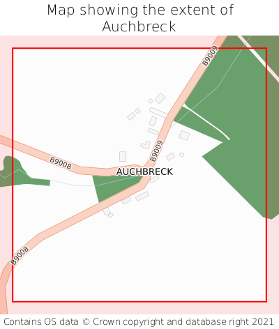 Map showing extent of Auchbreck as bounding box