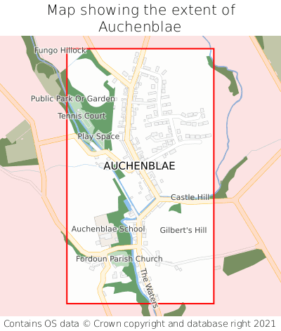 Map showing extent of Auchenblae as bounding box