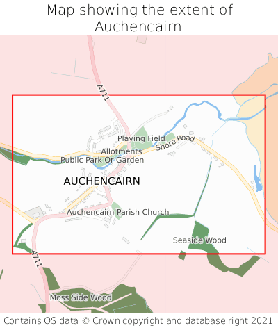 Map showing extent of Auchencairn as bounding box