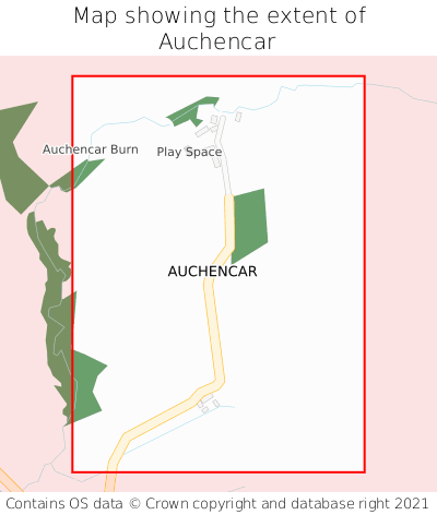 Map showing extent of Auchencar as bounding box