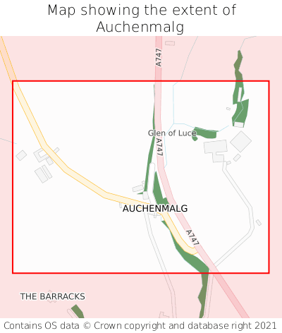 Map showing extent of Auchenmalg as bounding box