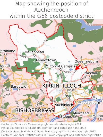 Map showing location of Auchenreoch within G66