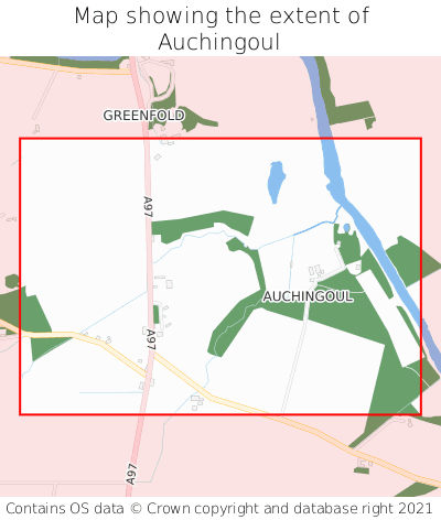 Map showing extent of Auchingoul as bounding box
