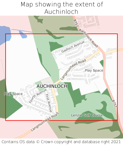 Map showing extent of Auchinloch as bounding box