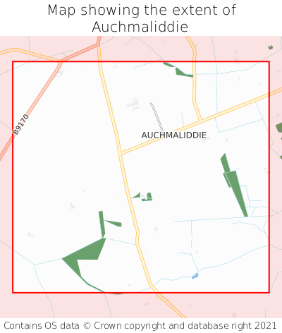 Map showing extent of Auchmaliddie as bounding box