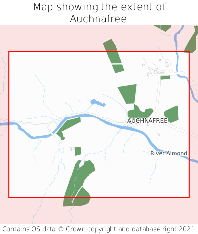 Map showing extent of Auchnafree as bounding box
