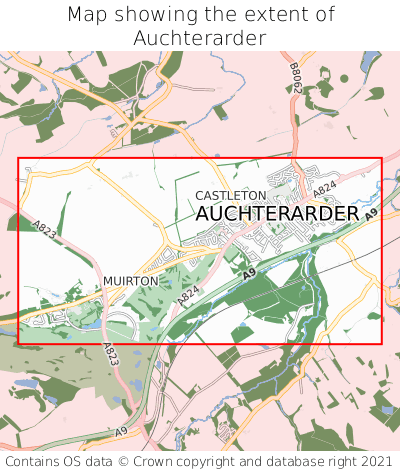 Map showing extent of Auchterarder as bounding box