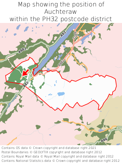 Map showing location of Auchteraw within PH32