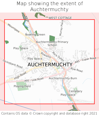 Map showing extent of Auchtermuchty as bounding box