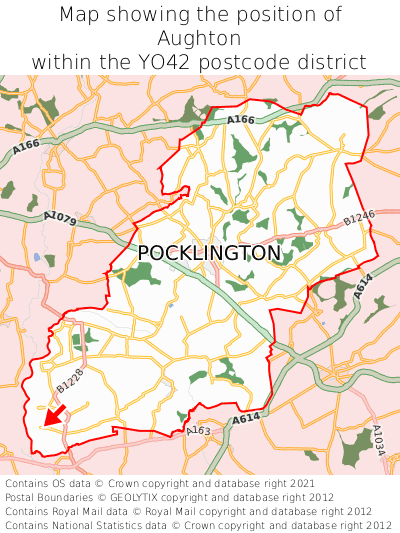 Map showing location of Aughton within YO42