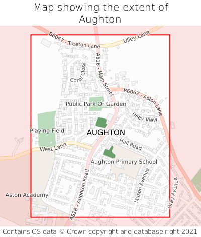 Map showing extent of Aughton as bounding box