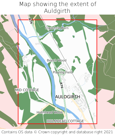 Map showing extent of Auldgirth as bounding box