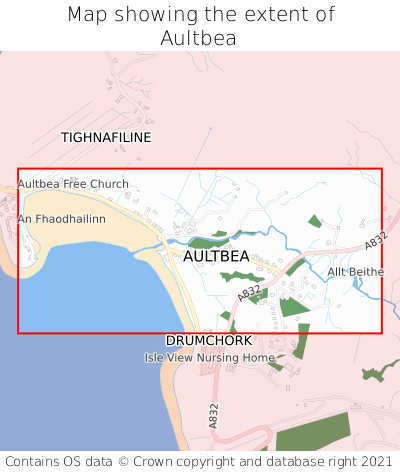 Map showing extent of Aultbea as bounding box