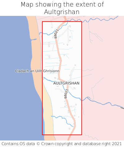 Map showing extent of Aultgrishan as bounding box