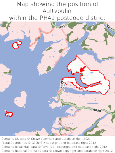 Map showing location of Aultvoulin within PH41