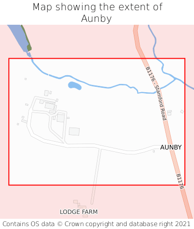 Map showing extent of Aunby as bounding box