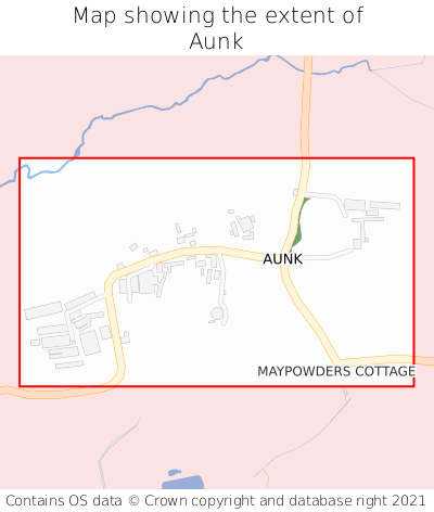 Map showing extent of Aunk as bounding box