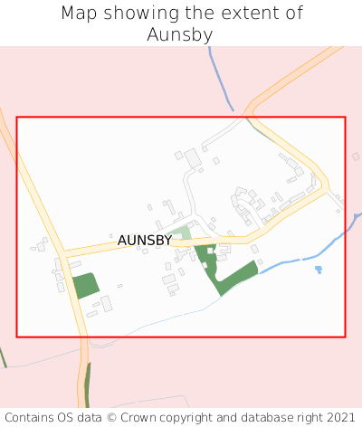 Map showing extent of Aunsby as bounding box
