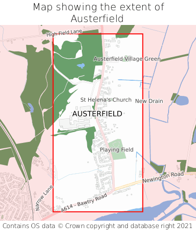 Map showing extent of Austerfield as bounding box